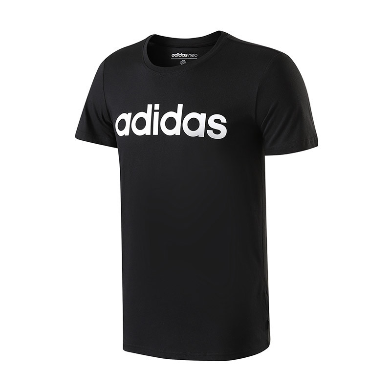 adidas阿迪达斯NEO男子短袖T恤2018新款基础款休闲运动服CV9315 黑色 2XL