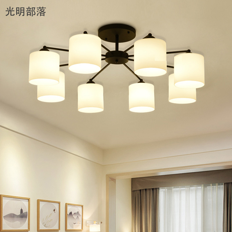 GMBL光明部落美式乡村客厅灯北欧led吸顶灯具现代简约卧室灯餐厅灯简欧房间灯欧式田园书房灯饰 8头配白光灯泡
