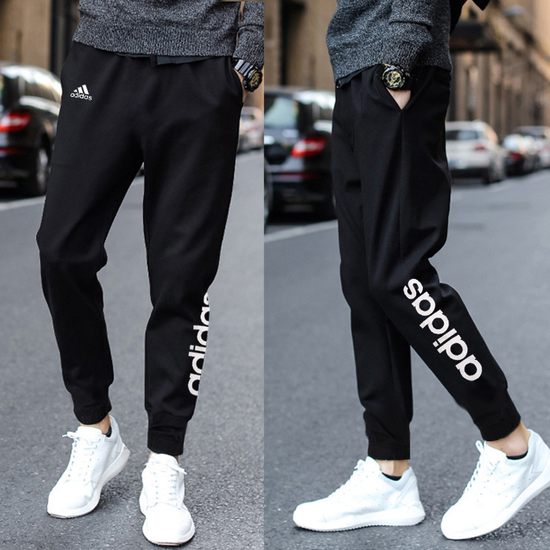阿迪达斯adidas男裤冬季针织保暖收口小脚裤休闲长裤-BP8742 L BQ9090