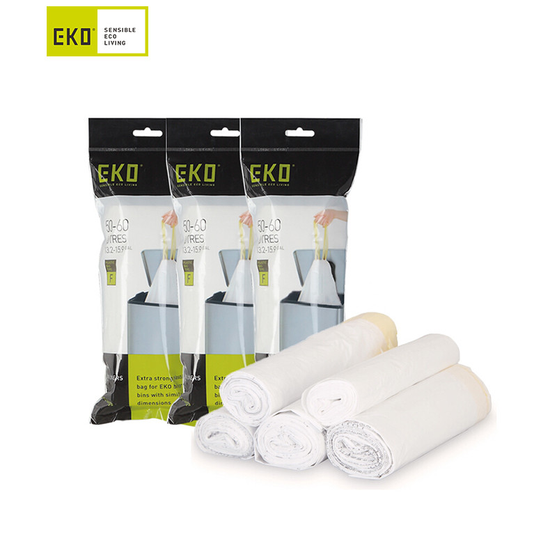 宜可(EKO)垃圾袋EK33804 18-21L加厚点断式自动收口小中大号抽取垃圾袋家用手提式抽绳塑料袋