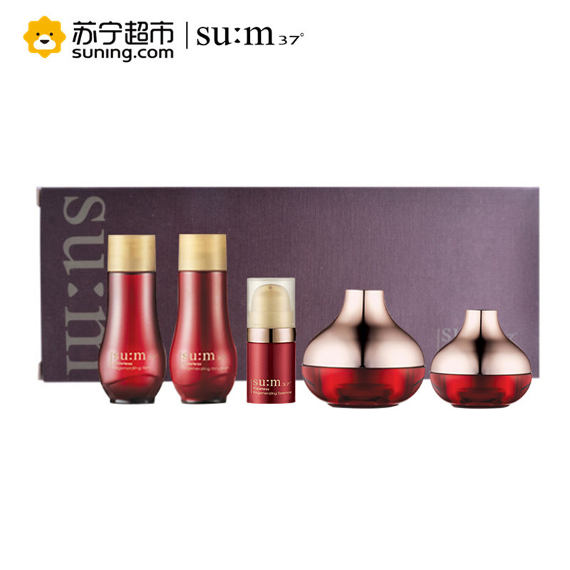 苏秘37度(su:m 37)净透无暇活颜系列5件套61ml（爽肤水+乳+面霜+精华液+眼霜）呼吸小样套