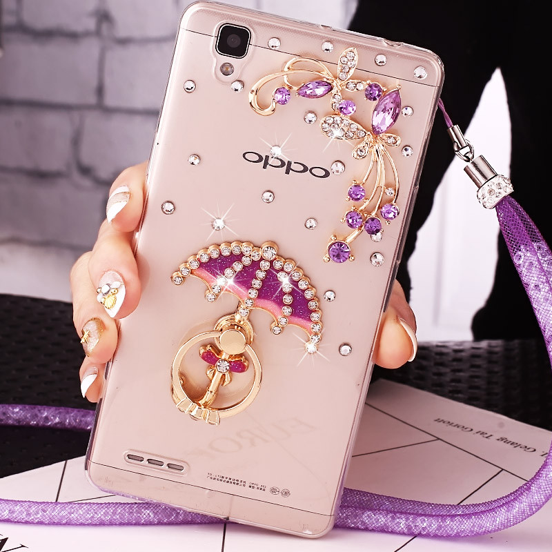 OPPOA35手机壳OPPOA35m保护套0pp0指环opa软opp外F1f女opopa_1 紫雨伞+紫沙链