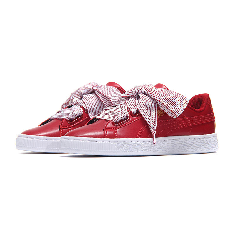 Puma/彪马 女鞋 Basket Heart蝴蝶结丝带松糕女子休闲鞋板鞋365198-01-03 红色 38