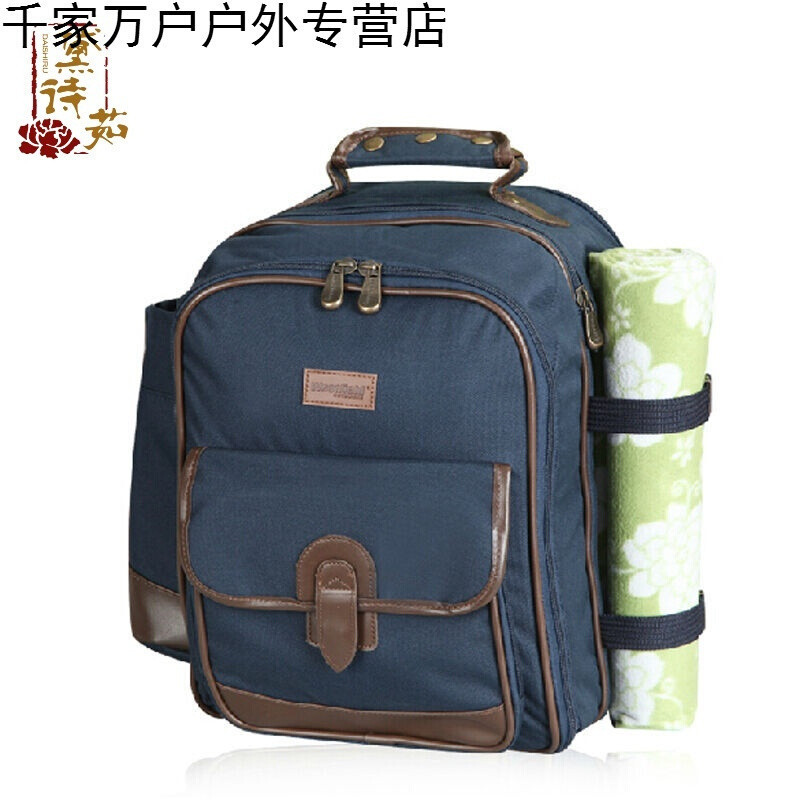 户外野餐包双人野餐套装双肩便携烧烤包保温包均码_2 默认颜色