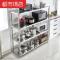 厨房置物架落地4层多功能收纳架锅架不锈钢微波炉架烤箱架储物架_1 长120宽45高155四层加厚