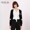 NEELLY/纳俪2018春季新款纯色短款休闲显瘦开衫 M 草绿色