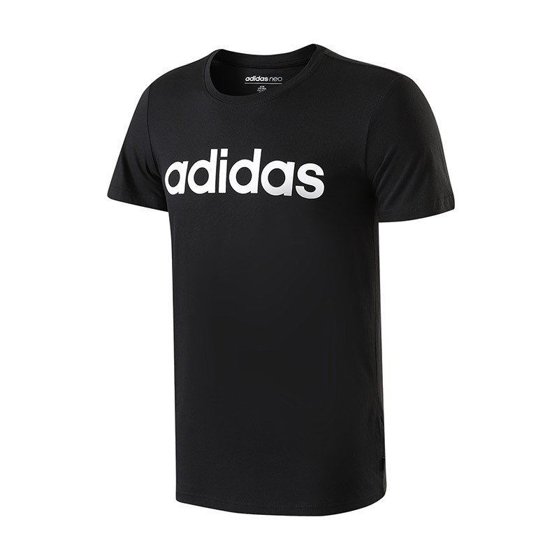adidas阿迪达斯NEO男子短袖T恤2018新款基础款休闲运动服 CV9315 L 黑色