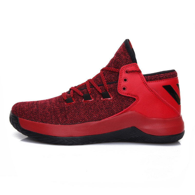 ADIDAS阿迪达斯运动鞋2018新款男鞋罗斯耐磨防滑实战篮球鞋BB8199 浅猩红/1号黑色/浅猩红 43