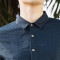 宝利博纳2018新款春装衬衣男长袖修身韩版百搭帅气休闲男士衬衫 165/S 蓝色