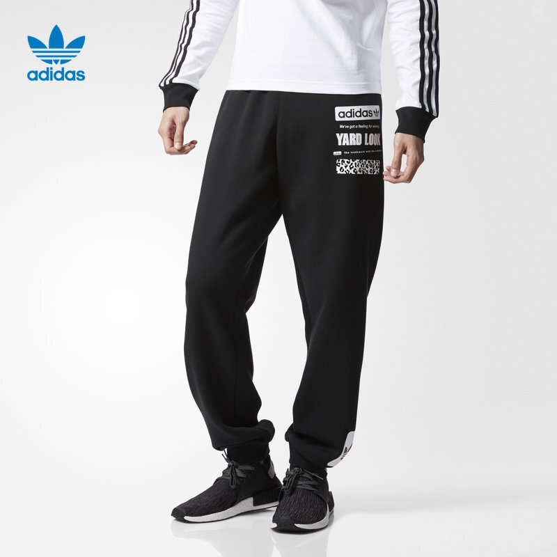 三叶草（Adidas）男裤运动裤2017秋冬新款休闲收口小脚裤针织长裤CD8174 XL 默认颜色