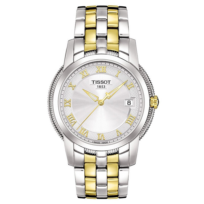 天梭（tissot）宝环系列 男士石英表T031.410.22.033.00 银黄色