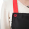 宜莱芙 卡通可爱小熊防水围裙 厨房防污防油成人护衣罩衣无袖卡通 红加黑口袋
