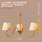 洋子（YangZi）美式吊灯欧式全铜灯简约美式乡村全铜吊灯客厅卧室餐厅灯具_1 3头天然亚麻灯罩