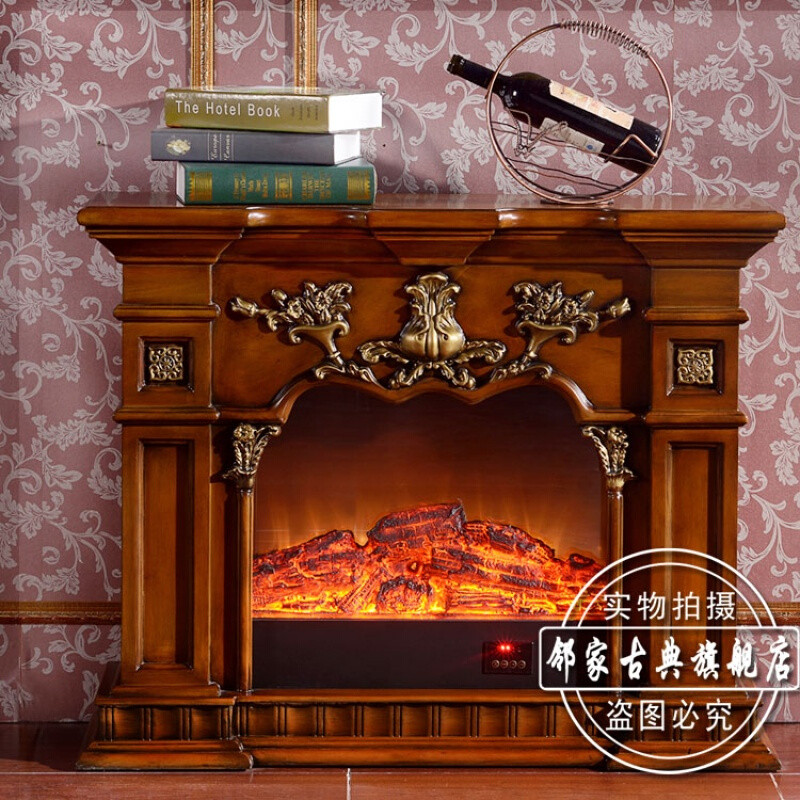 洋子（YangZi）1.5/1.2/1米欧式壁炉深色壁炉白色壁炉贴银箔壁炉壁炉取暖器_1 1.2白色+取暖心