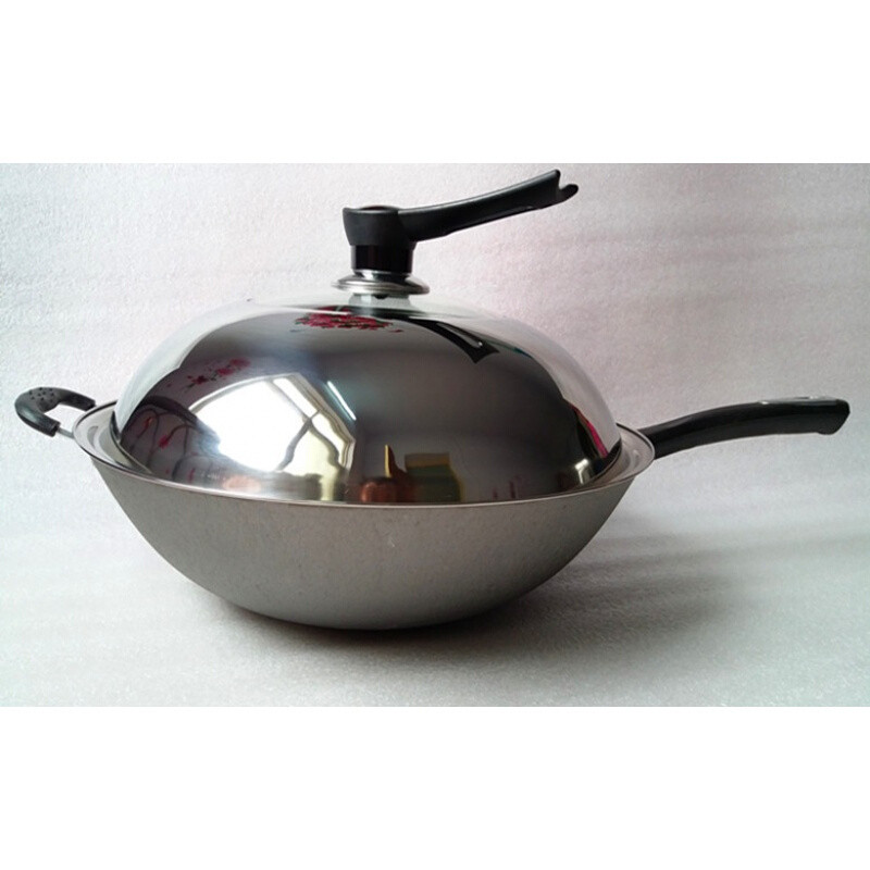 洋子（YangZi）炒锅铸铁锅平底锅煤气灶电磁炉铁锅无涂层炒菜锅生铁锅健康铸铁锅 36cm圆底带耳无盖
