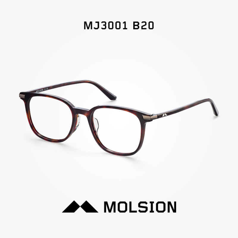 MOLSION新款陌森全框板材近视镜眼镜架 男女款时尚文艺光学眼镜框MJ3001 B20镜框：玳瑁色+枪色；镜腿：玳瑁色