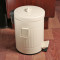 欧式四款彩色加厚垃圾桶家用脚踏美式复古厨房卫生间客厅邮筒_5 象牙白5L加厚缓降静音