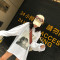 18款式秋装新款复古港味时尚连帽宽松字母头像印花百搭套头卫衣女 均码 白色