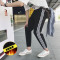 18款式男士裤子2018新款冬季加绒加厚休闲裤韩版潮流百搭束脚小脚运动裤 2XL 黄色加绒