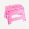 家用时尚加厚椅子塑料便携户外儿童马扎创意幼儿园迷你折叠凳_1 大号直角线粉色