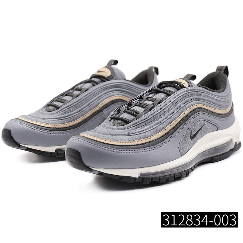 Nike耐克男鞋2018新款AirMax97子弹头气垫减震跑步鞋312834-400 312834-003 41