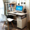 神州行EASYOWN 蔓斯菲尔电脑桌 家用电脑桌台式桌简约书桌现代办公桌烤漆写字台 B款120CM枫樱木色