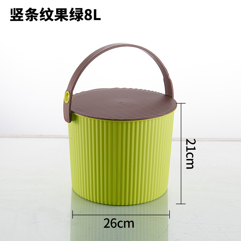 带盖收纳桶塑料有盖水桶多功能可坐储物桶洗澡篮收纳筐浴室澡桶_3 绿色小号