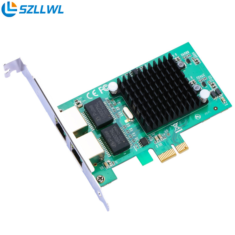 SZLLWL 82575-1X 双口千兆网卡intel82575芯片软路由ROS汇聚服务器PCI-eX1网卡