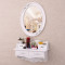 京好 欧式梳妆台镜子套装 现代简约雕花壁挂式小实木化妆桌椅A70 纯白套装55*15+隔板套三