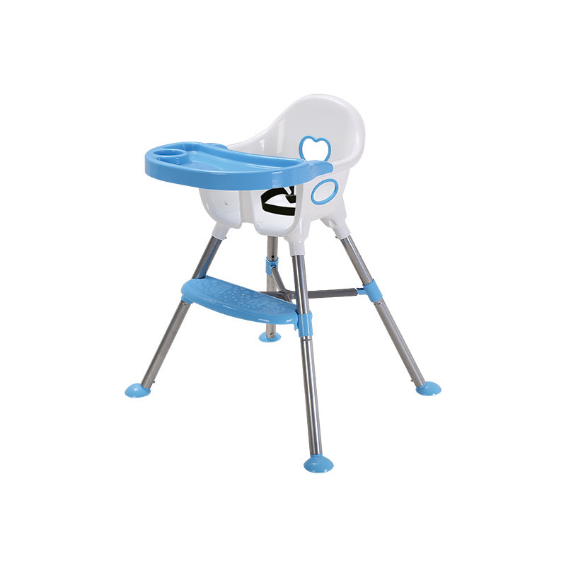 贝利亚 儿童餐椅 婴儿多功能餐桌椅宝宝便携塑料宜家餐椅 红白色升级版带摇椅功能（赠坐垫+透明餐盘） 蓝白色标配版