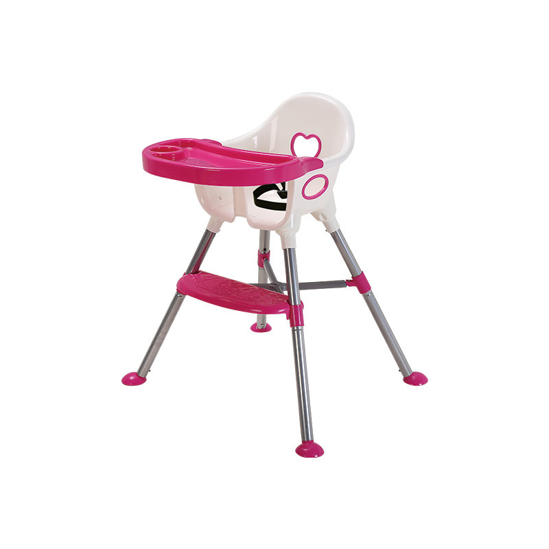 贝利亚 儿童餐椅 婴儿多功能餐桌椅宝宝便携塑料宜家餐椅 红白色升级版带摇椅功能（赠坐垫+透明餐盘） 红白色标配版