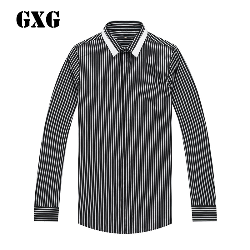 GXG男装春季都市时尚男士休闲长袖衬衫_1 默认颜色 185/XXL