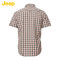 JEEP/吉普 男装休闲合身版纯棉短袖衬衫 JS14WH112 180/96B(43) 蓝色K4