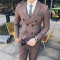 18款式商务正装男士双排扣西服套装三件套新郎结婚礼服韩版英伦西装外套 48 灰色（两件套）双排扣