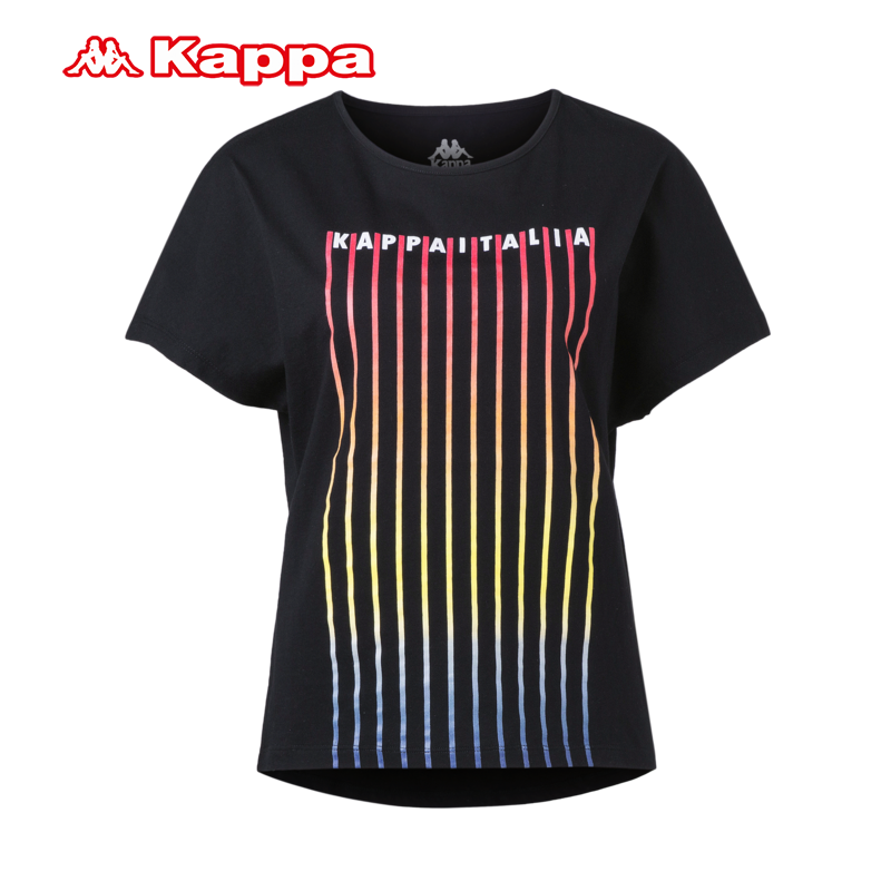 Kappa卡帕女款运动短袖休闲半袖T恤2018新款|K0825TD78D M K0825TD78D-990/黑色