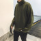18款式2018春季新款高领加厚毛衣外套男士大码个性针织衫韩版学生潮男装 2XL 墨绿色