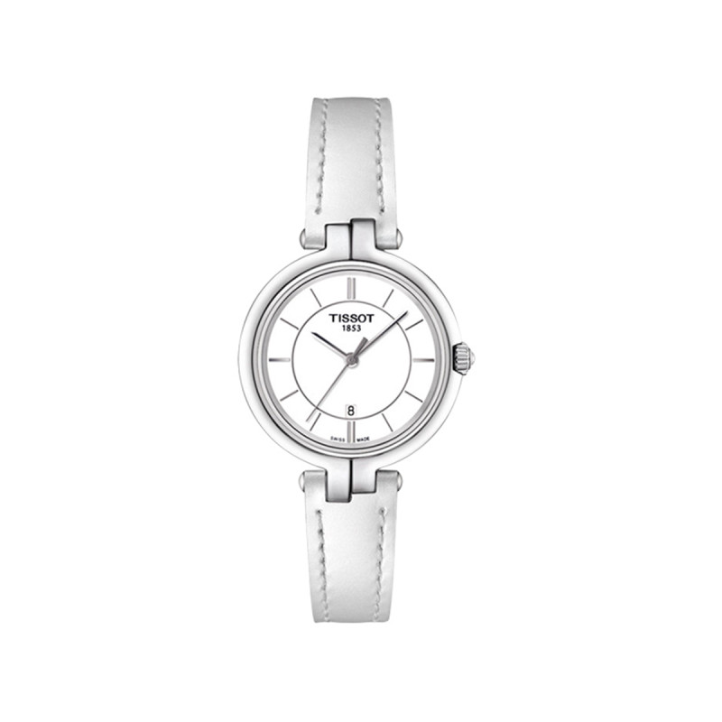 天梭(TISSOT) 瑞士手表 弗拉明戈系列皮革表带 商务简约女士腕表 石英表T094.210.16.011.00 T094.210.16.011.00