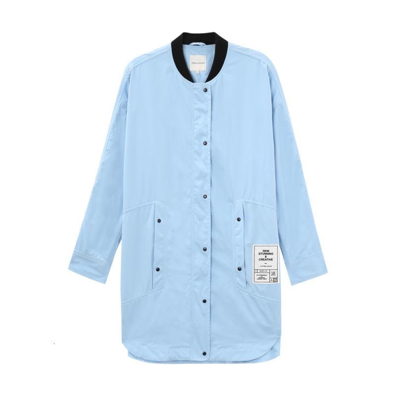 美特斯邦威女夹克春装女一款多方案中长棒球衫245557 170/92A/XL 铃蓝