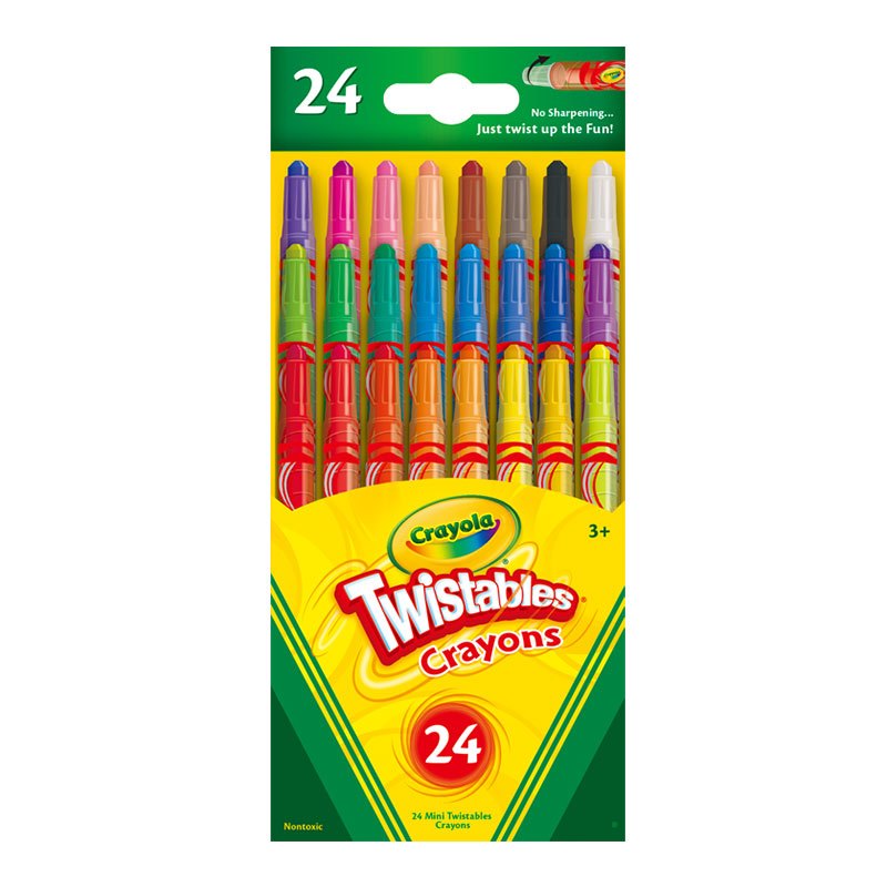 绘儿乐crayola 蜡笔24色彩色可拧转旋转持久安全儿童绘画52-9724