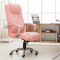 淮木（HUAIMU）办公椅子电脑椅家用时尚转椅升降学生椅皮艺老板椅真皮 粉红色可躺轮子脚