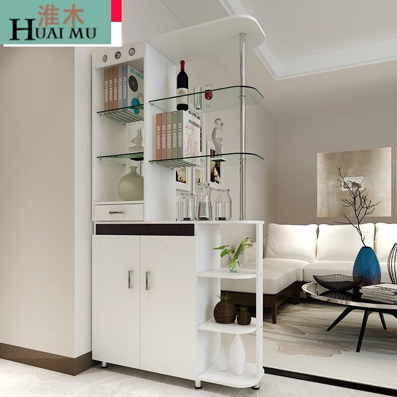 淮木（HUAIMU）简约现代客厅玄关柜隔断厅柜组合酒柜屏风间厅柜鞋柜置物储物柜B款140C_6 I款(100CM长)