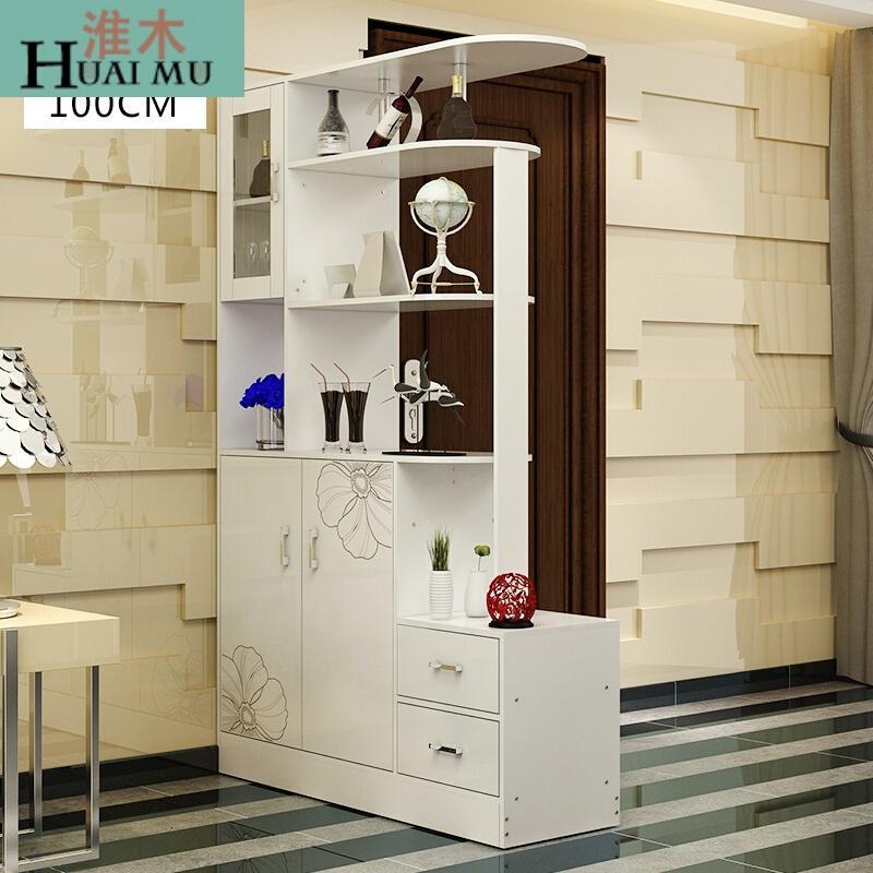 淮木（HUAIMU）简约现代客厅玄关柜隔断厅柜组合酒柜屏风间厅柜鞋柜置物储物柜B款140C_6 F款(100CM长)