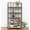 淮木（HUAIMU）美式铁艺书架落地书房置物架客厅展示架复古做旧搁板层架 120*35*190五层板