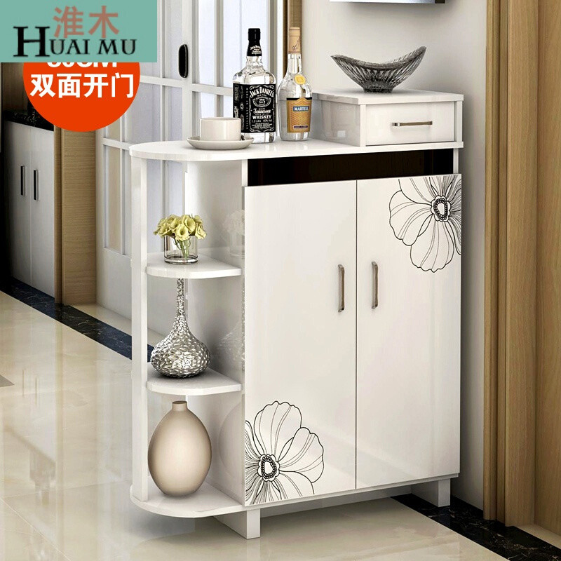 淮木（HUAIMU）现代简约客厅储物柜高柜烤漆鞋柜组装收纳柜双鞋柜酒柜展示柜120cm格桑 80cm格桑淡彩ZC