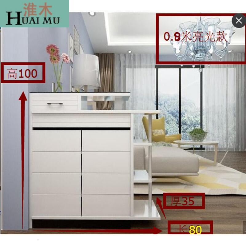 淮木（HUAIMU）欧式鞋柜简约现代双面烤漆厅鞋柜玄关鞋柜隔断实木田园0.9米亮光款组装_6 0.8米亮光款