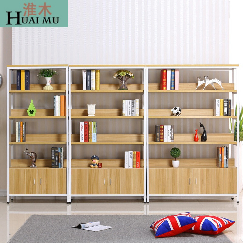 淮木（HUAIMU）钢木展示架货架书架陈列饰品架花架架隔断家用货柜展柜 60*30五层不带柜体