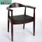淮木（HUAIMU）美式餐椅实木椅子椅北欧餐厅椅真皮圈椅电脑椅座椅_1_0 浅棕色椅子配黑色PU垫
