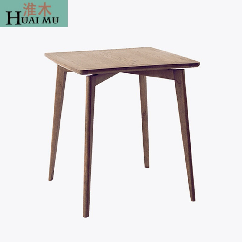 淮木（HUAIMU）咖啡桌简约餐厅黑胡桃木白橡木实木家具小方桌合并餐台 茶棕色(72cm高)预售