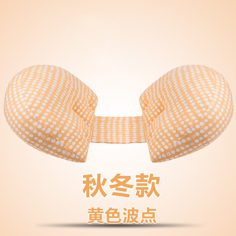 多功能孕妇枕头u型枕托腹用品睡枕侧卧抱枕孕妇枕护腰侧睡枕秋冬当季新品简约孕妇护腰枕 黄色波点