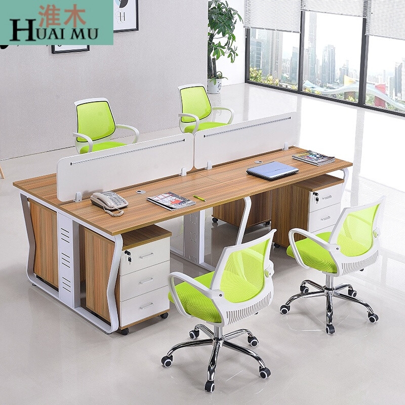 淮木（HUAIMU）职员办公桌4人位办公家具简约现代工作位员工桌屏风办公桌椅卡座 单人位